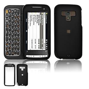 Hard Plastic Rubber Feel Faceplate Case Cover for HTC Touch Pro 2 (Sprint) - Black