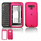 Hard Plastic Rubber Feel Faceplate Case Cover for HTC Touch Pro 2 (Sprint) - Hot Pink