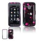 Hard Plastic Design Faceplate Case Cover for HTC Touch Pro 2 (T-Mobile) - Black/Pink Stars