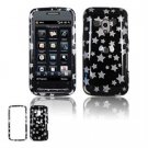 Hard Plastic Design Faceplate Case Cover for HTC Touch Pro 2 (T-Mobile) - Black/Silver Stars