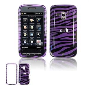 Hard Plastic Design Faceplate Case Cover for HTC Touch Pro 2 (T-Mobile) - Purple/Black Stripes