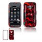 Hard Plastic Design Faceplate Case Cover for HTC Touch Pro 2 (T-Mobile) - Red/Black