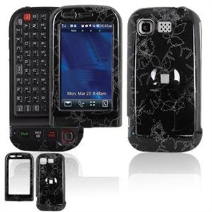 Hard Plastic Design Cover Case for LG Tritan AX840 - Black Winter Flowers