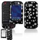 Hard Plastic Design Cover Case for LG Tritan AX840 - Black/Silver Stars