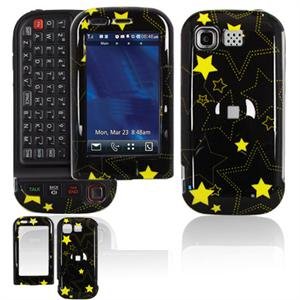 Hard Plastic Design Cover Case for LG Tritan AX840 - Black/Yellow Stars