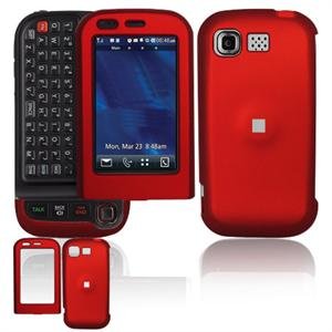 Hard Plastic Rubber Feel Cover Case for LG Tritan AX840 - Dark Red