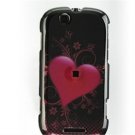 Hard Plastic Design Faceplate Case Cover for Motorola Cliq - Carbon Fiber Heart