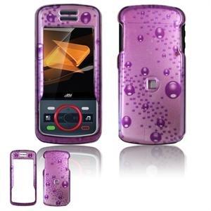 Hard Plastic Design Faceplate Case Cover for Motorola Debut i856 - Purple Rain Drops