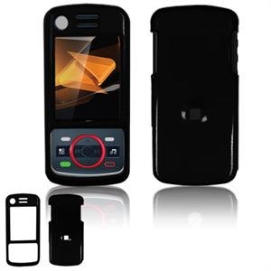 Hard Plastic Glossy Faceplate Case Cover for Motorola Debut i856 - Black