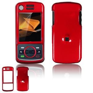 Hard Plastic Glossy Faceplate Case Cover for Motorola Debut i856 - Red