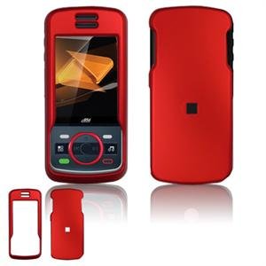 Hard Plastic Rubber Feel Faceplate Case Cover for Motorola Debut i856 - Dark Red