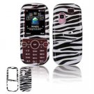 Hard Plastic Design Faceplate Case Cover for Samsung Gravity 2 T469 - Black/White Stripes