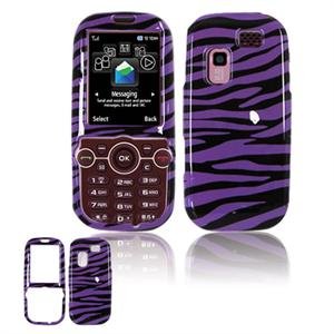 Hard Plastic Design Faceplate Case Cover for Samsung Gravity 2 T469 - Purple/Black Stripes