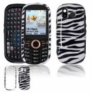 Hard Plastic Design Faceplate Case Cover for Samsung Intensity U450 - Black/White Stripes