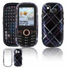 Hard Plastic Design Faceplate Case Cover for Samsung Intensity U450 - Dark Blue/Black