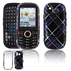 Hard Plastic Design Faceplate Case Cover for Samsung Intensity U450 - Dark Blue/Black