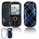 Hard Plastic Design Faceplate Case Cover for Samsung Intensity U450 - Light Blue/Black