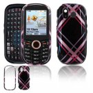 Hard Plastic Design Faceplate Case Cover for Samsung Intensity U450 - Pink/Black