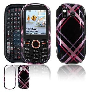Hard Plastic Design Faceplate Case Cover for Samsung Intensity U450 - Pink/Black