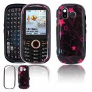 Hard Plastic Design Faceplate Case Cover for Samsung Intensity U450 - Pink/Black-Stars