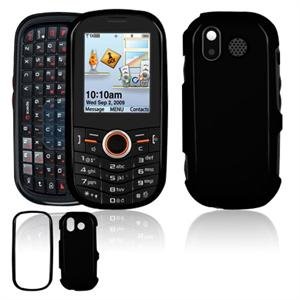 Hard Plastic Glossy Faceplate Case Cover for Samsung Intensity U450 - Black