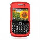 Hard Plastic Rubber Feel Case for BlackBerry Curve 8520 (T-Mobile) - Red