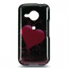 Hard Plastic Design Hard Case for HTC Droid Eris (Verizon) - Black/Red Heart