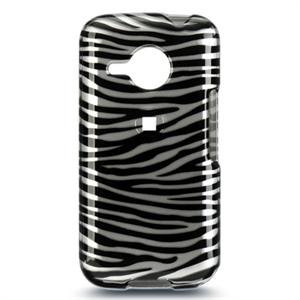 Hard Plastic Design Hard Case for HTC Droid Eris (Verizon) - Silver/Black Stripes