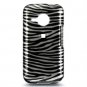 Hard Plastic Design Hard Case for HTC Droid Eris (Verizon) - Silver/Black Stripes