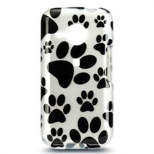 Hard Plastic Design Hard Case for HTC Droid Eris (Verizon) - White/Black Paw Print