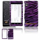 Hard Plastic Design Faceplate Case Cover for Motorola Droid - Purple/Black Stripes