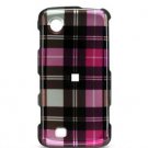 Hard Plastic Design Faceplate Case Cover for LG Chocolate Touch - Pink Plaid