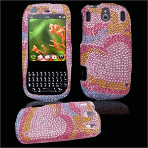 Hard Plastic Design Gem Bling Case for Palm Pixi - Pink Heart