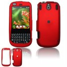 Hard Plastic Rubber Feel Faceplate Case Cover for Palm Pixi - Dark Red