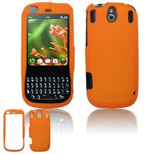 Hard Plastic Rubber Feel Faceplate Case Cover for Palm Pixi - Orange