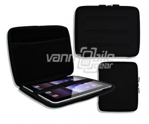 Black Hard Nylon Shell Case w/ Interior Mesh Pocket for Apple iPad