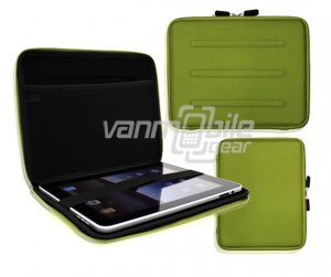 Green Hard Nylon Shell Case w/ Interior Mesh Pocket for Apple iPad