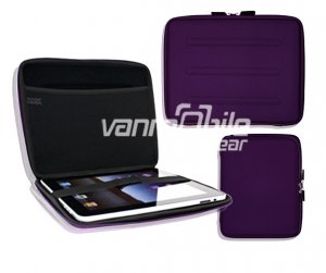Purple Hard Nylon Shell Case w/ Interior Mesh Pocket for Apple iPad