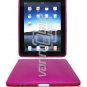 Pink 1-Pc Hard Rubber Semi-Transparent Case w/ "Circle Design" for Apple iPad