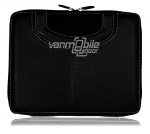 Black "Mini Briefcase" Leather Case w/ Carrying Handles for Apple iPad