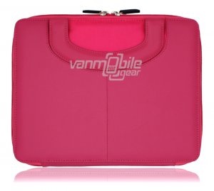 Pink "Mini Briefcase" Leather Case w/ Carrying Handles for Apple iPad