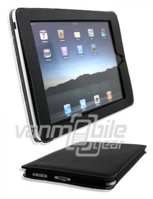 Black Leather "Slider" Case for Apple iPad