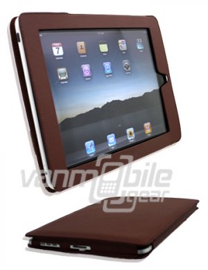 Brown Leather "Slider" Case for Apple iPad