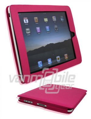 Hot Pink Leather "Slider" Case for Apple iPad