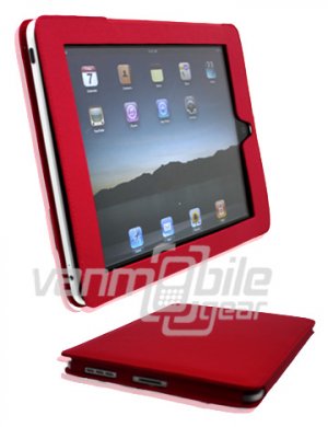Red Leather "Slider" Case for Apple iPad