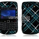 Light Blue/Black Design Hard Case for BlackBerry Bold 2 9700