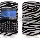 White/Black Hard Design 2-Pc Snap On Faceplate Case for BlackBerry Bold 9700