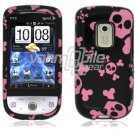 Black/Pink Skulls Design Hard 2-Pc Snap On Faceplate Case for HTC Hero CDMA (Sprint)