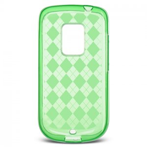 Green Argyle Design Rubber Case for HTC Hero (Sprint)