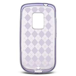 Purple Argyle Design Rubber Case for HTC Hero (Sprint)